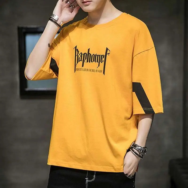 Men's Plus Size Loose Trend T Shirts Summer New Short Sleeve O-neck Solid Printing Letter Youth Tops Casual Fashion Men Clothing
Men's Plus Size Loose Trend T Shirts Summer New Short Sleeve O-neck Solid Printing Letter Youth Tops Casual Fashion Men Clothing