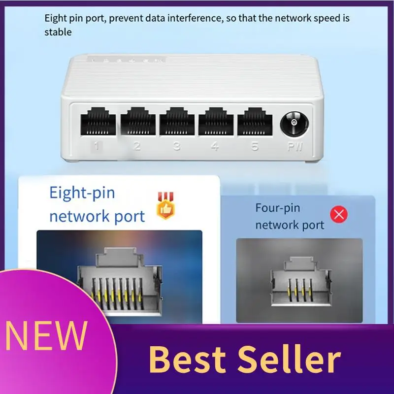 HFES 5 Port 100Mbps Ethernet Switch Mini Portable Network Hub White Oxygen-Free Copper For Home Dormitory Office
HFES 5 Port 100Mbps Ethernet Switch Mini Portable Network Hub White Oxygen-Free Copper For Home Dormitory Office