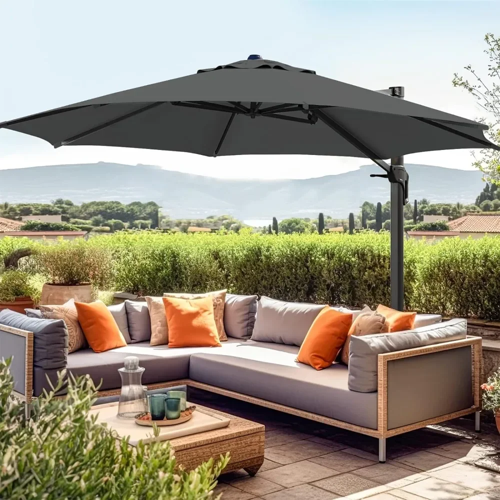 Patio Umbrella, Cantilever Patio Umbrellas, W/ Fade Resistance Recycled Fabric, 360°Rotation Aluminum Pole, Patio Umbrella
Patio Umbrella, Cantilever Patio Umbrellas, W/ Fade Resistance Recycled Fabric, 360°Rotation Aluminum Pole, Patio Umbrella