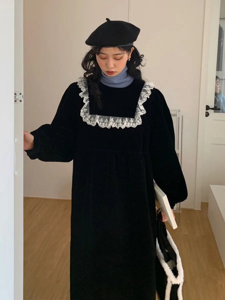 plus Size Velvet Ruffle Splicing Dr Women's Spring New Sle Slimming ort Loose Puffy Skirt Korean Sle round Ne High...
plus Size Velvet Ruffle Splicing Dr Women's Spring New Sle Slimming ort Loose Puffy Skirt Korean Sle round Ne High...