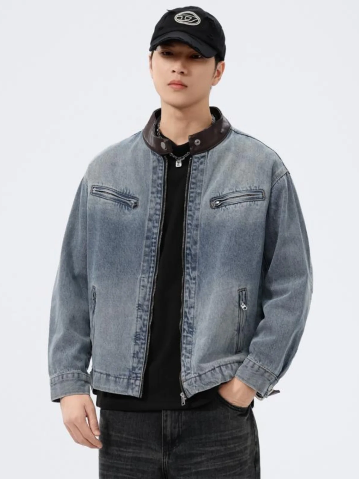 Retro American Sle Men's Denim Jaet Zipper Decorated Casual Workwear Motorcycle Jaet Trendy Brand Autumn Winter Outerwear
Retro American Sle Men's Denim Jaet Zipper Decorated Casual Workwear Motorcycle Jaet Trendy Brand Autumn Winter Outerwear