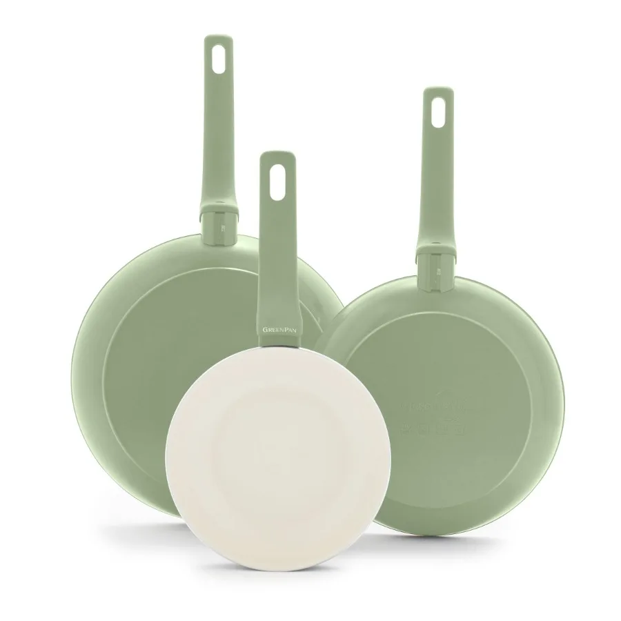 Essence 3-Piece Fry Pan Set - 7" 9.5" and 11" Ceramic Nonstick Oven Safe Dishwasher Safe Green
Essence 3-Piece Fry Pan Set - 7" 9.5" and 11" Ceramic Nonstick Oven Safe Dishwasher Safe Green