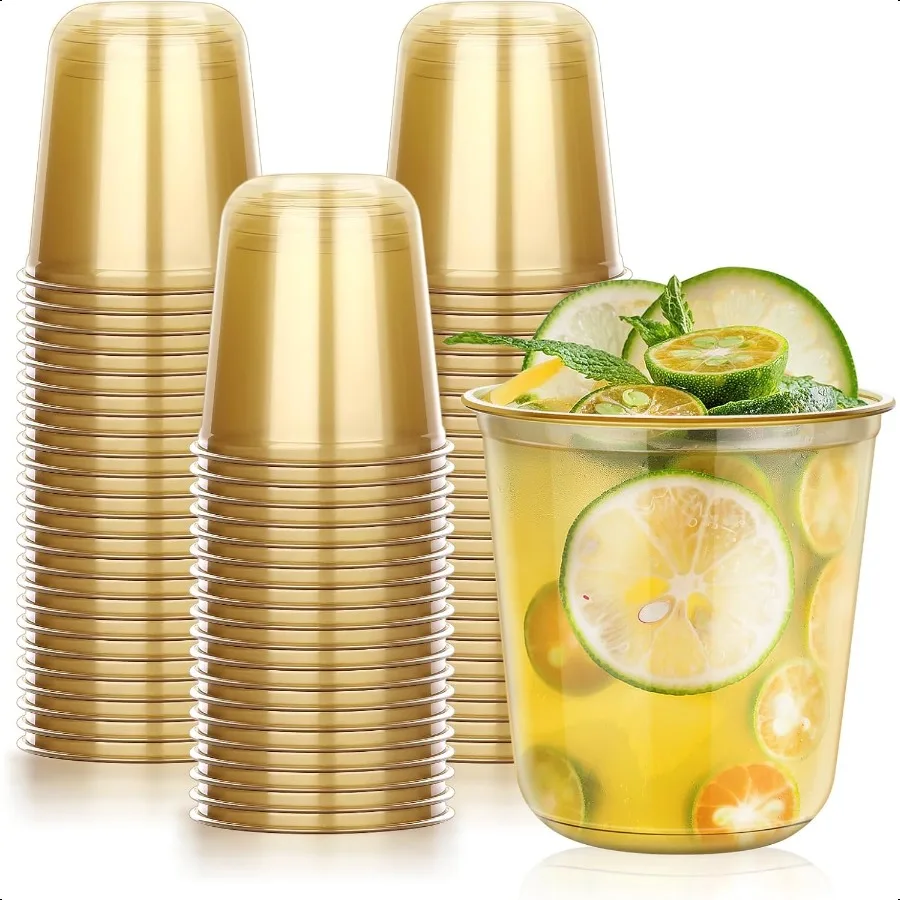 50 Pcs Gold Plastic Cups 12oz Steml Wine Glasses for Cocktail for Wedding Clear Party Cups Graduation Holiday Party
50 Pcs Gold Plastic Cups 12oz Steml Wine Glasses for Cocktail for Wedding Clear Party Cups Graduation Holiday Party