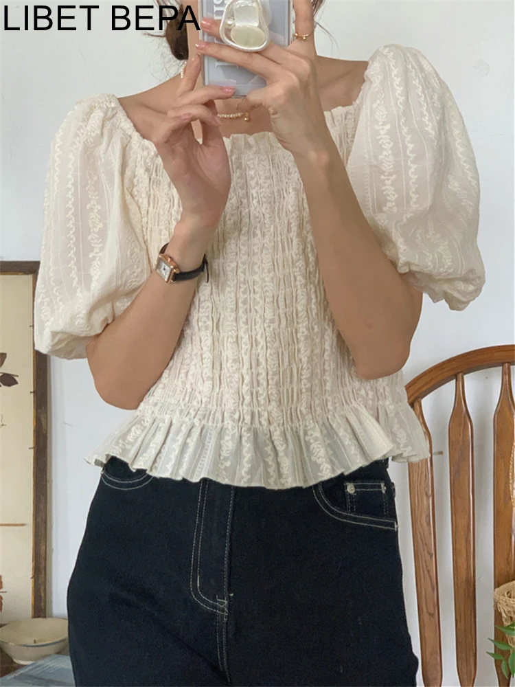 BL9691 New 2023 Embroidery Floral Elegant Slash Neck Slim Korean Fashion Sexy Women Blouses Shirts Spring Vintage Short Tops
BL9691 New 2023 Embroidery Floral Elegant Slash Neck Slim Korean Fashion Sexy Women Blouses Shirts Spring Vintage Short Tops