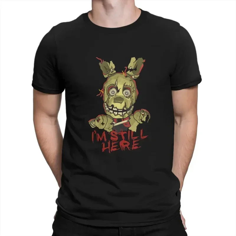 Springtrap I'm Still Here Man's TShirt FNAF O Neck Tops Fabric T Shirt Funny Top Quality Gift Idea
Springtrap I'm Still Here Man's TShirt FNAF O Neck Tops Fabric T Shirt Funny Top Quality Gift Idea