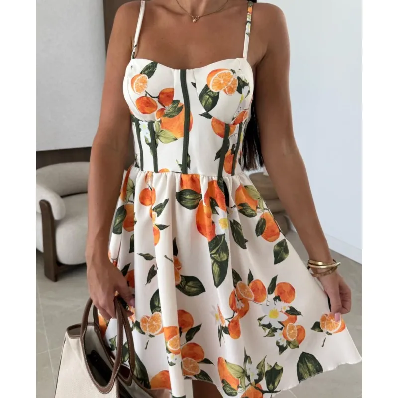 Summer Sexy Sling Dress Fashion Spaghetti Strap Backless Floral Print Elegant Casual Office Party Dresses For Women Robe Femme
Summer Sexy Sling Dress Fashion Spaghetti Strap Backless Floral Print Elegant Casual Office Party Dresses For Women Robe Femme