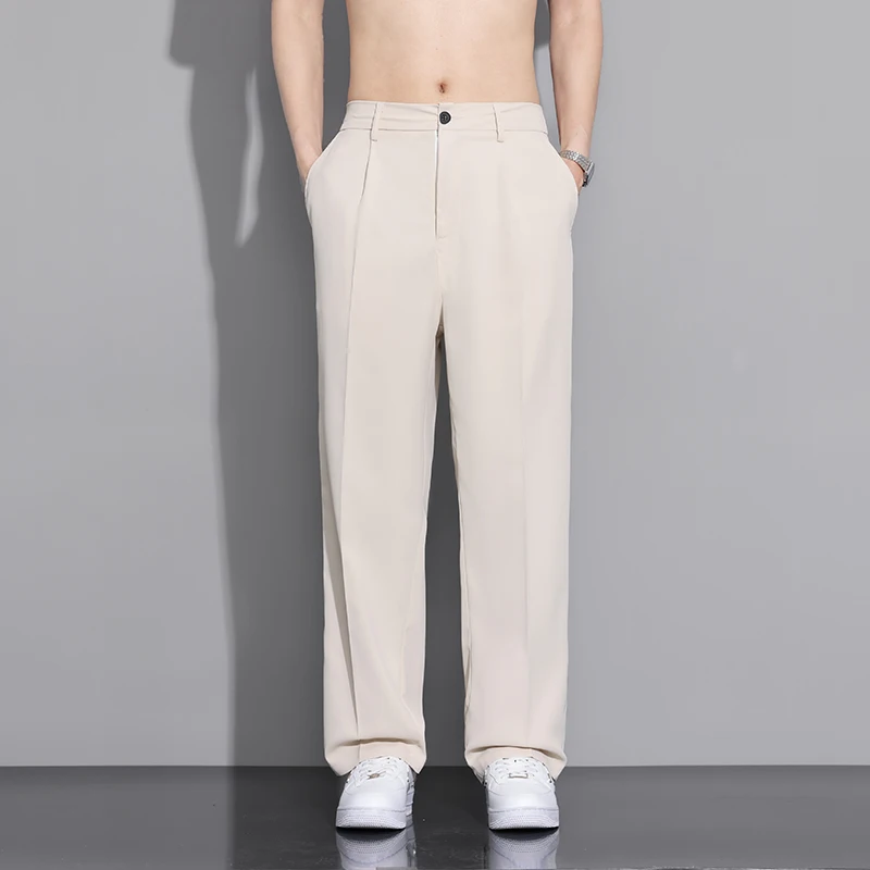 Бежевые мужские брюки свободного кроя, модные повседневные брюки с широкими штанинами, корейские прямые брюки, мужские офисные классические брюки
Бежевые мужские брюки свободного кроя, модные повседневные брюки с широкими штанинами, корейские прямые брюки, мужские офисные классические брюки