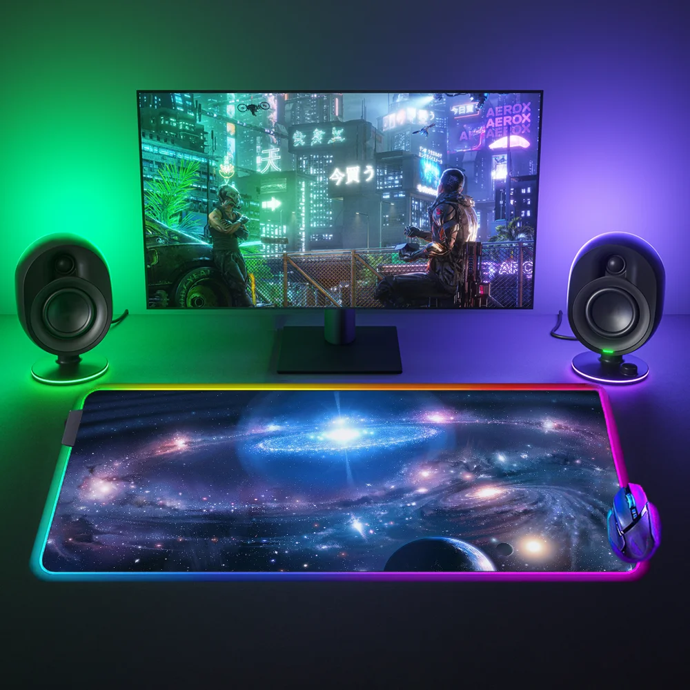 Mouse Pad RGB Pc Accessories LED GALAXY Backlit Mause Pad Gamer Gaming Desk Accessories Mousepad Mats Pads Carpet Mat Xxl
Mouse Pad RGB Pc Accessories LED GALAXY Backlit Mause Pad Gamer Gaming Desk Accessories Mousepad Mats Pads Carpet Mat Xxl