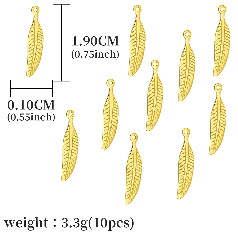 Joya Love 10 Pcs Stainless Steel Feather Leaves Pendants Charms For Women Necklace Bracelet Earrings Anklets DIY Jewelry Making
Joya Love 10 Pcs Stainless Steel Feather Leaves Pendants Charms For Women Necklace Bracelet Earrings Anklets DIY Jewelry Making