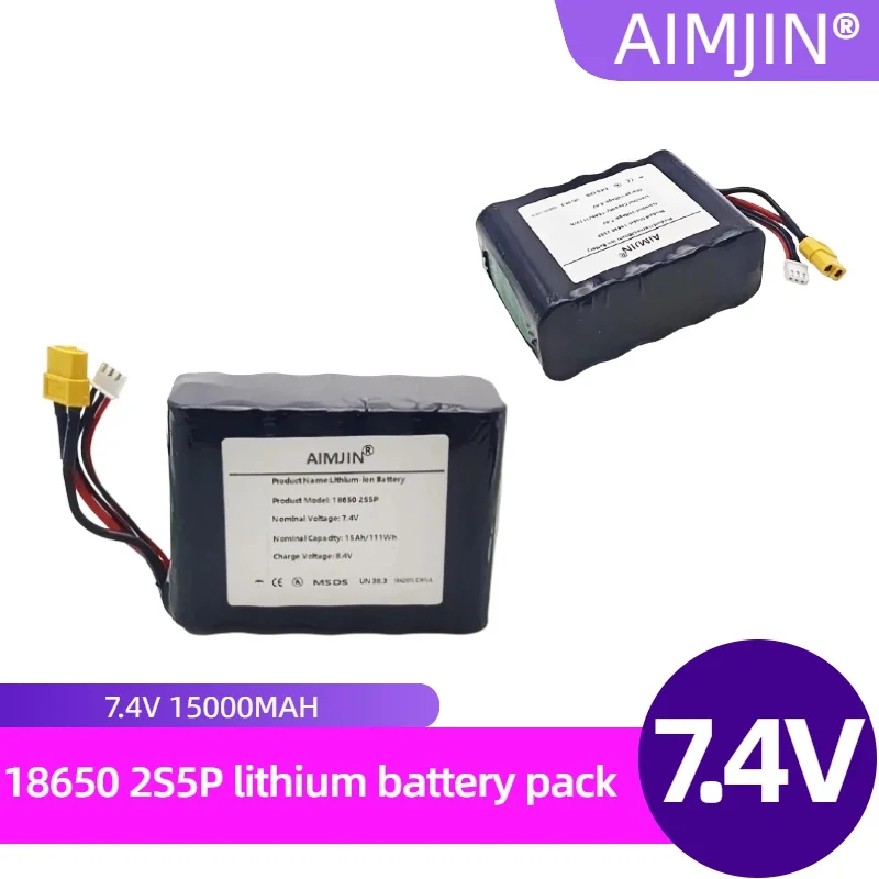 2S5P 15Ah for Various RC Airplane Quadrotor XH2.54+XT60 7.4V 15000mAh High Capacity UAV Rechargeable Li-ion Battery
2S5P 15Ah for Various RC Airplane Quadrotor XH2.54+XT60 7.4V 15000mAh High Capacity UAV Rechargeable Li-ion Battery