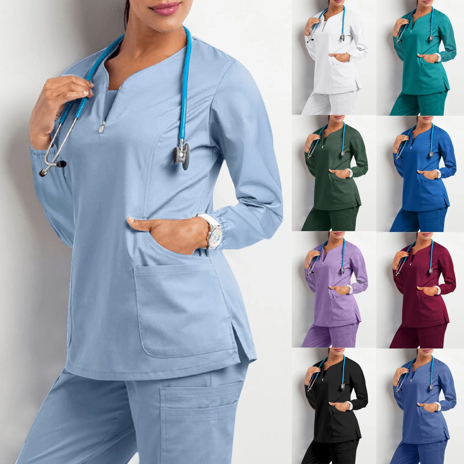 Женский скраб-топ с длинными рукавами — зимняя и осенняя рабочая форма для медсестер и хирургов, униформа медсестры с v-образным вырезом, блузка
Женский скраб-топ с длинными рукавами — зимняя и осенняя рабочая форма для медсестер и хирургов, униформа медсестры с v-образным вырезом, блузка