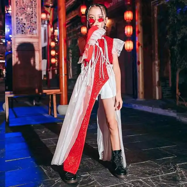 Jazz Sequins Dance Costumes For Girls Ballroom Hip Hop Dance Performance Festival Stage Wear Chinese Style Red Outfits
Jazz Sequins Dance Costumes For Girls Ballroom Hip Hop Dance Performance Festival Stage Wear Chinese Style Red Outfits