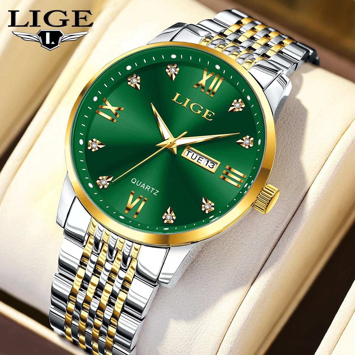 LIGE Men's Luxury Business Watch Fashion Stainless Steel Mens Wristwatches Waterproof Luminous Date Week Quartz Watches for Men
LIGE Men's Luxury Business Watch Fashion Stainless Steel Mens Wristwatches Waterproof Luminous Date Week Quartz Watches for Men