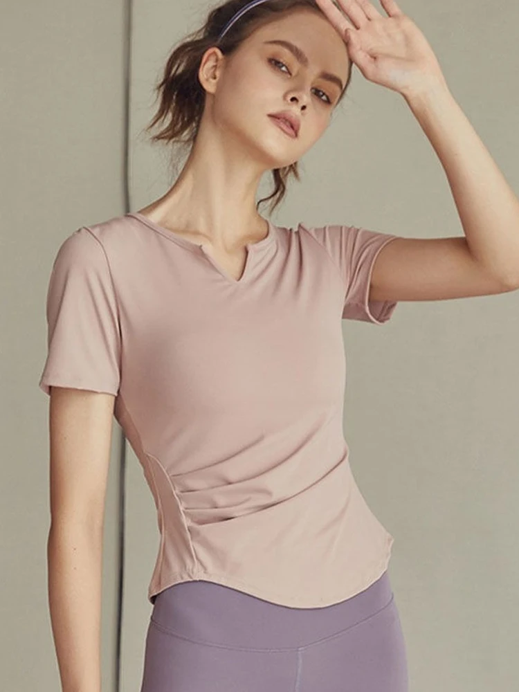 Pilates Top V-neck Training Fitness Yoga Top Women's T-shirt Quick-drying Sports Short-sleeved Breathable Workout Tops for Women
Pilates Top V-neck Training Fitness Yoga Top Women's T-shirt Quick-drying Sports Short-sleeved Breathable Workout Tops for Women