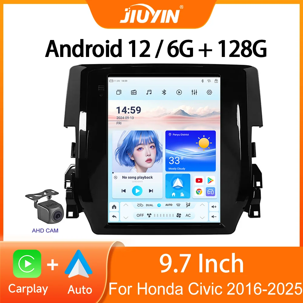 9.7'' Android 12 Car Radio Multimedia Player For Honda Civic 2016-2025 Stereo Video Player GPS DSP Tesla 4G Wireless CarPlay
9.7'' Android 12 Car Radio Multimedia Player For Honda Civic 2016-2025 Stereo Video Player GPS DSP Tesla 4G Wireless CarPlay