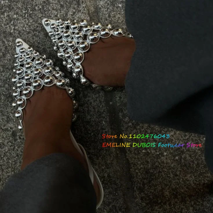 White Hollow Beads Pointed Toe Stiletto Heel Pumps Women Summer New Sexy Slingback Buckle Strap Solid Color High Heel Sandals
White Hollow Beads Pointed Toe Stiletto Heel Pumps Women Summer New Sexy Slingback Buckle Strap Solid Color High Heel Sandals
