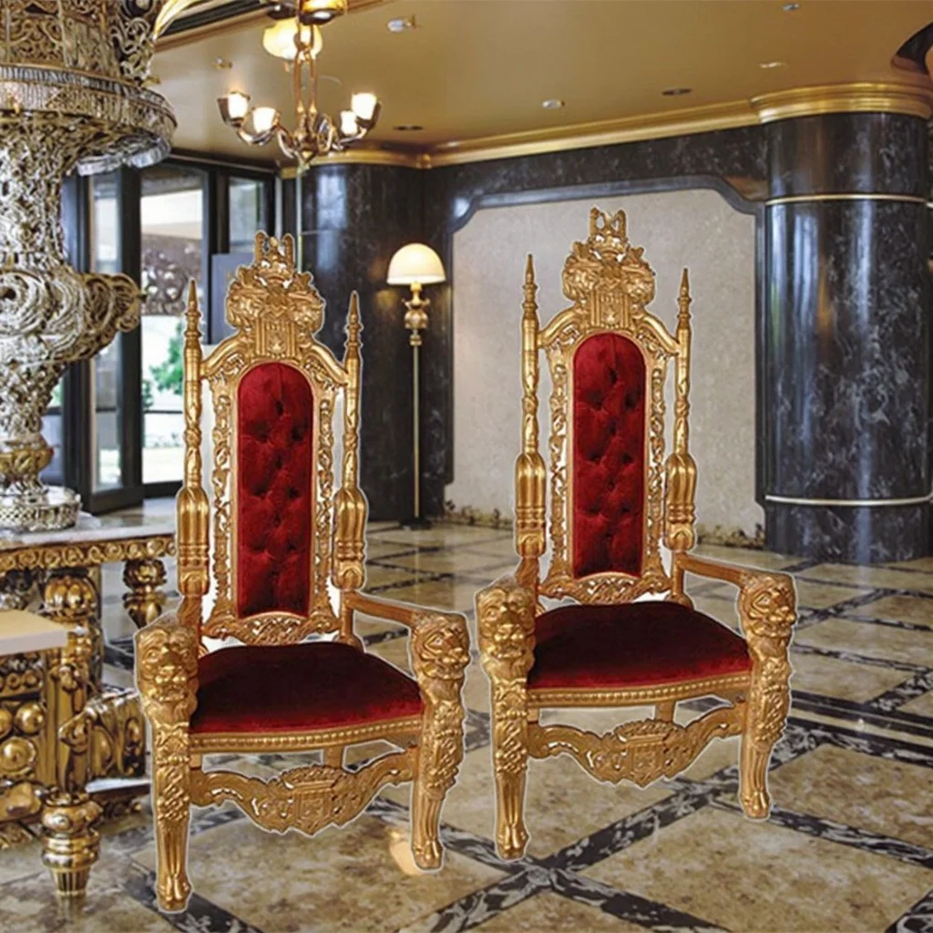 Top Fashion Home Bar Hotel Chairs 2 Piece Gold Other Modern Banquet King Chair Antique Reproduction Wood Throne Chair
Top Fashion Home Bar Hotel Chairs 2 Piece Gold Other Modern Banquet King Chair Antique Reproduction Wood Throne Chair