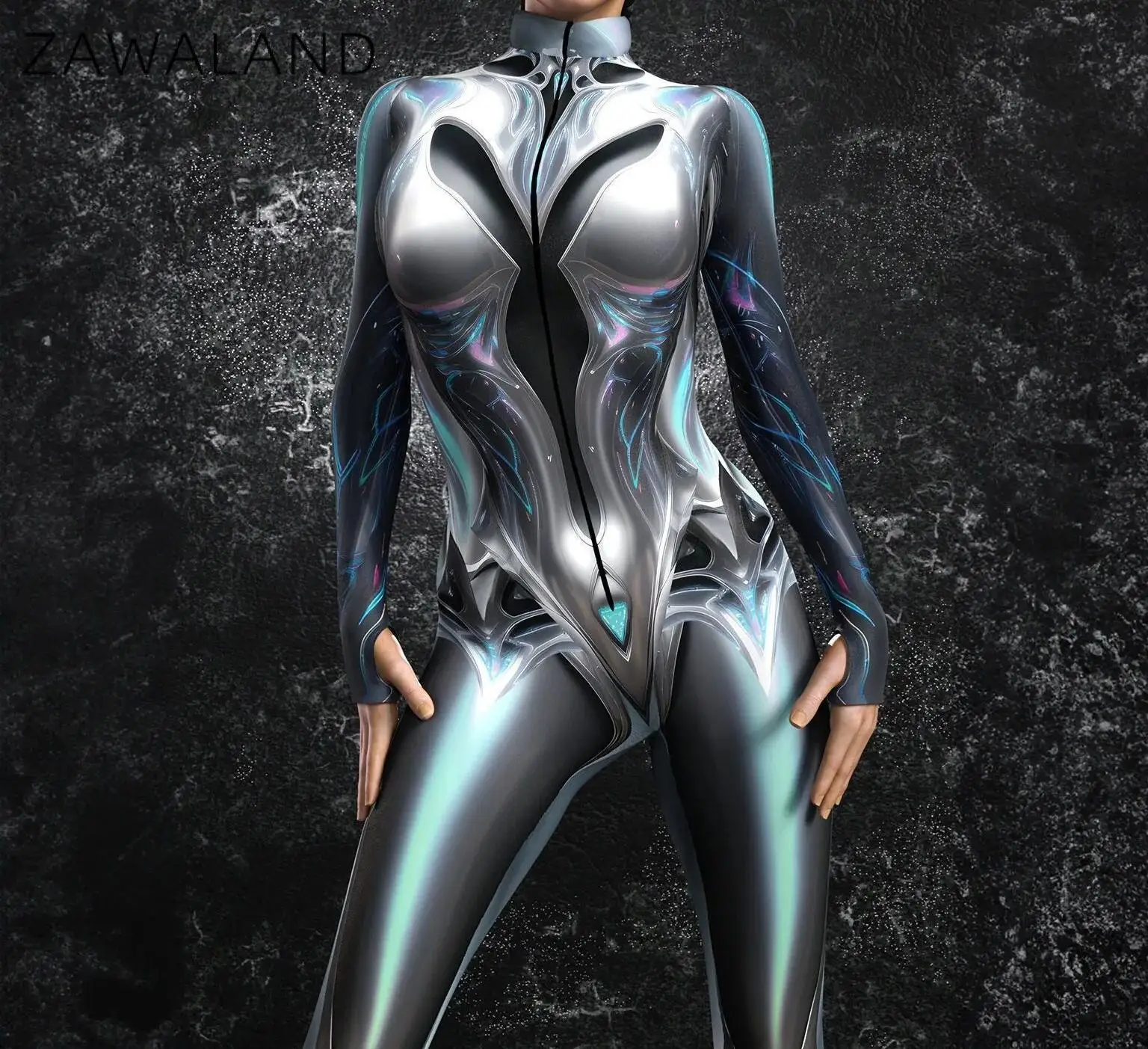 Zawaland Halloween Dark Symmetrical 3D Print Jumpsuit Adult Sexy Robot Cosplay Bodysuit Party Stage Showing Catsuit Rave Outfits
Zawaland Halloween Dark Symmetrical 3D Print Jumpsuit Adult Sexy Robot Cosplay Bodysuit Party Stage Showing Catsuit Rave Outfits