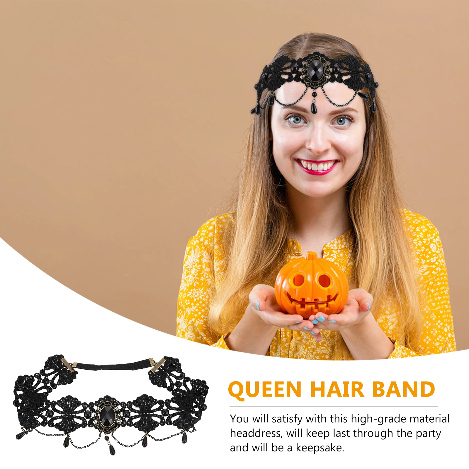 Halloween Diamond Pearl Headband Gothic Lace Costume Crown Hair Garland Hollow Cosplay Headdress Lightweight Resin
Halloween Diamond Pearl Headband Gothic Lace Costume Crown Hair Garland Hollow Cosplay Headdress Lightweight Resin