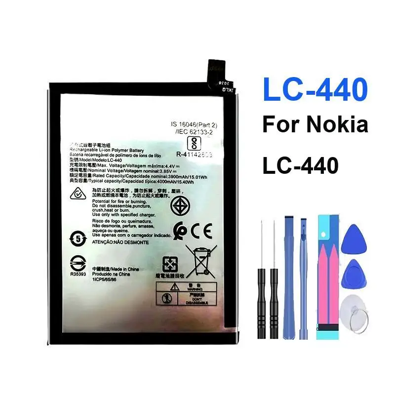 3900Mah LC-440 Battery for Nokia 5.3 TA-1234 TA-1223 TA-1227 TA-1229 High Quality Batterij Warranty + Track NO
3900Mah LC-440 Battery for Nokia 5.3 TA-1234 TA-1223 TA-1227 TA-1229 High Quality Batterij Warranty + Track NO