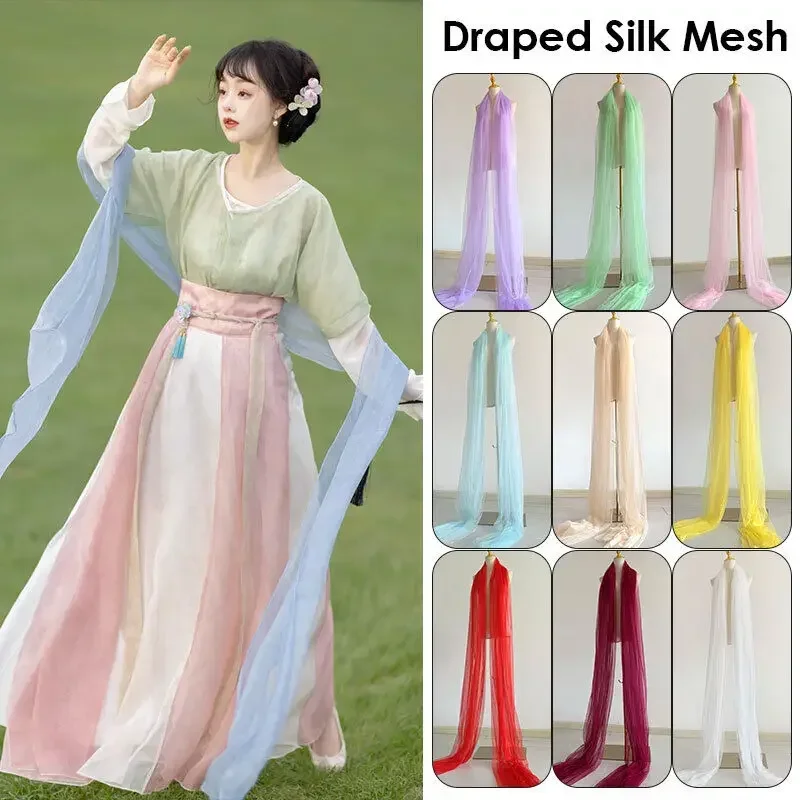 Traditional Chinese Chiffon Dance Shawl Hanfu Long Ribbon for Cultural Costume Performance and Stage Wear
Traditional Chinese Chiffon Dance Shawl Hanfu Long Ribbon for Cultural Costume Performance and Stage Wear