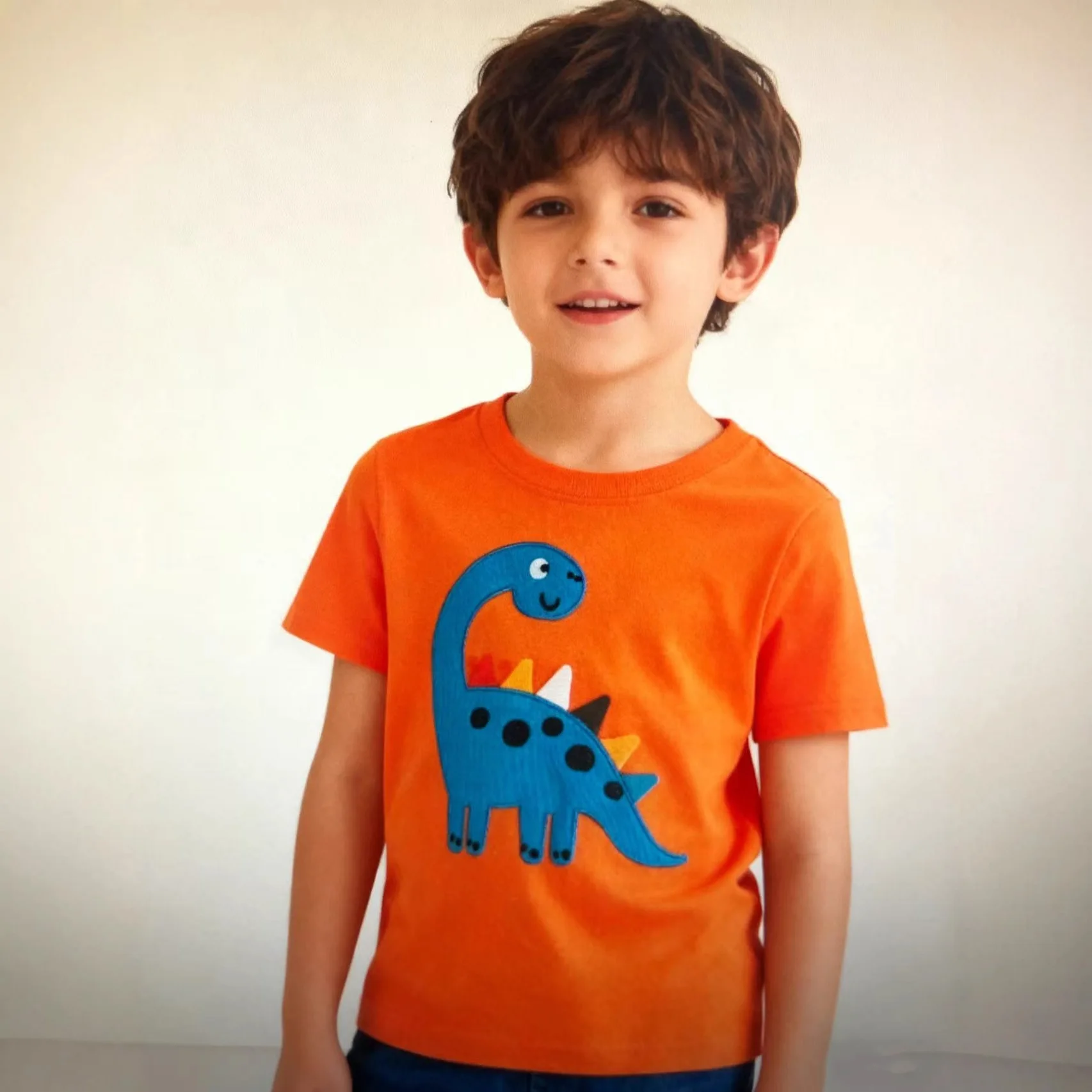 2-7Y Cartoon Dinosaur Embroidered T-shirt Summer Boys Cotton Tops Kids Short-sleeved Tees Knitted Tops
2-7Y Cartoon Dinosaur Embroidered T-shirt Summer Boys Cotton Tops Kids Short-sleeved Tees Knitted Tops
