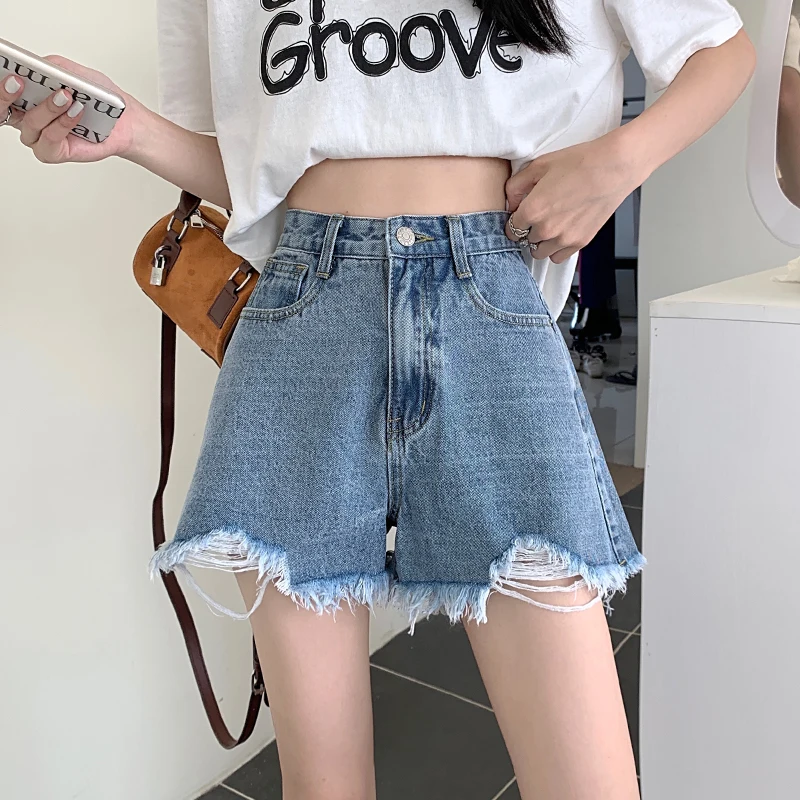 High Waist A-Line Short Jeans Women's Thin Wide Leg Hot Pants Spring New Loose Fit Distressed Denim Shorts Summer Fashion
High Waist A-Line Short Jeans Women's Thin Wide Leg Hot Pants Spring New Loose Fit Distressed Denim Shorts Summer Fashion