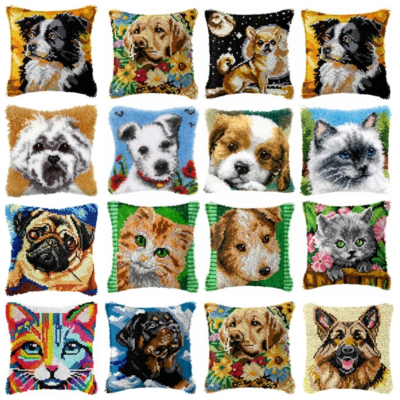 Animals Dog Cat DIY Segment Embroidery Materials Package Latch Hook Pillow Kits Coarse Wool Cross Stitch Supplies Latch Hook Set
Animals Dog Cat DIY Segment Embroidery Materials Package Latch Hook Pillow Kits Coarse Wool Cross Stitch Supplies Latch Hook Set