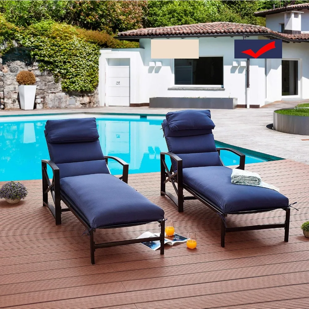 Outdoor Patio Chaise Lounge Chair with Adjustable Backrest and Arms Metal Lounger Furniture All Weather,
Outdoor Patio Chaise Lounge Chair with Adjustable Backrest and Arms Metal Lounger Furniture All Weather,