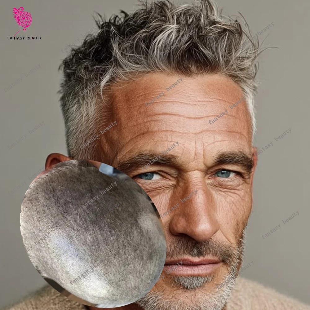 Full 0.1mm Injected PU Grey 1b20 1b65 HumanHair Man Toupee Easy Wear Top Quality Black Brown Hairpiece Durable Natural Hair Syst
Full 0.1mm Injected PU Grey 1b20 1b65 HumanHair Man Toupee Easy Wear Top Quality Black Brown Hairpiece Durable Natural Hair Syst