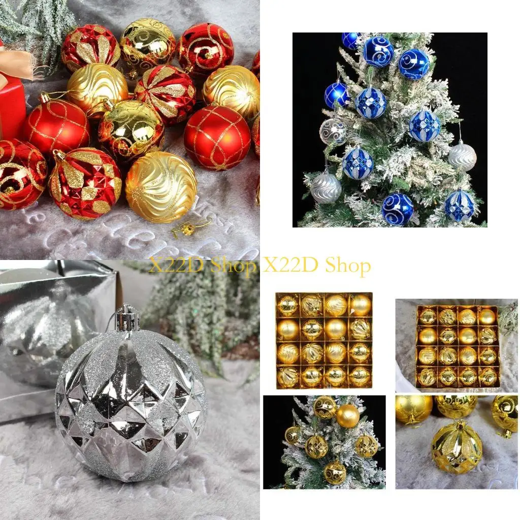 X22D 16Pcs Christmas Baubles Balls Ornaments Set Color Theme Painting & Glittering
X22D 16Pcs Christmas Baubles Balls Ornaments Set Color Theme Painting & Glittering