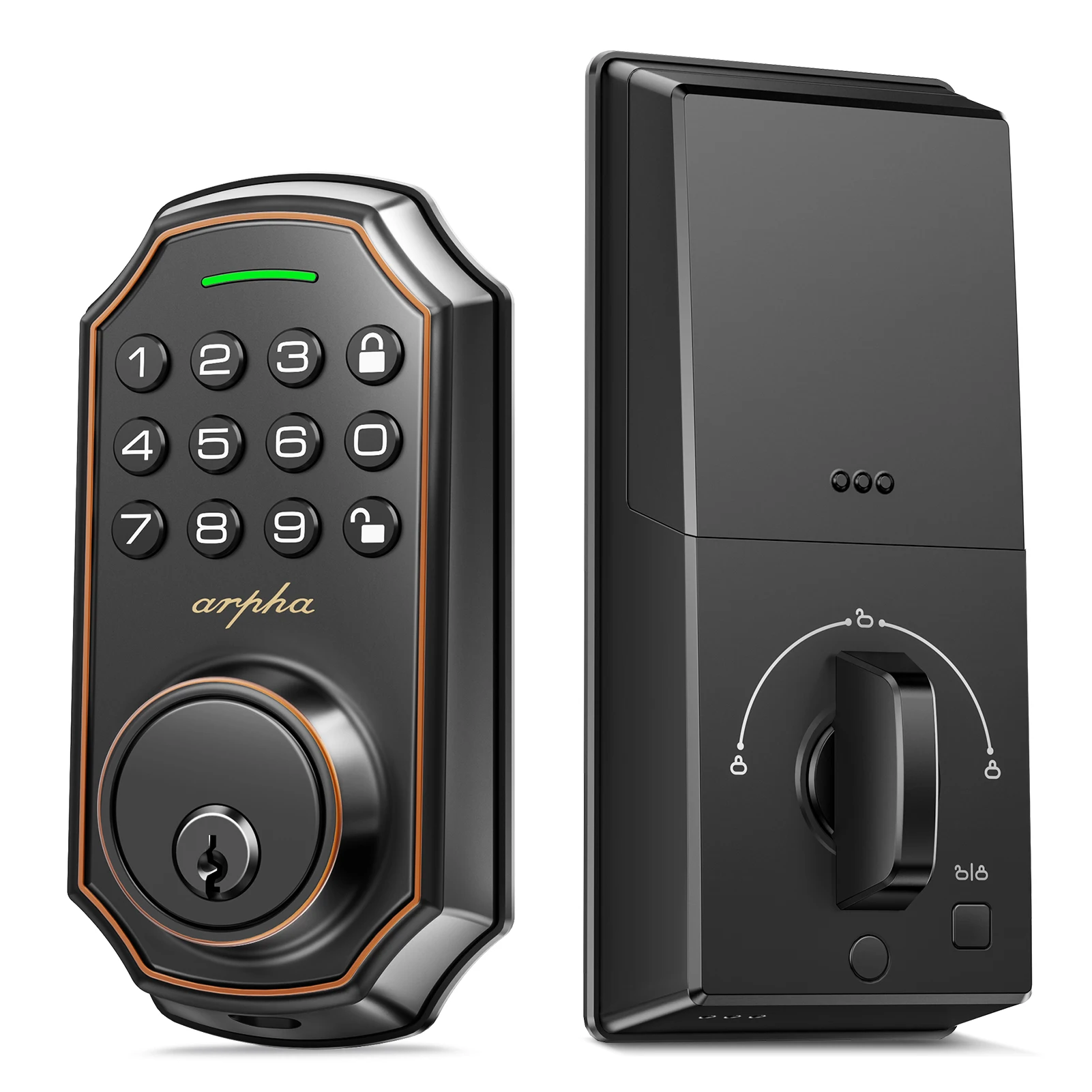 Arpha D180 Keyless Entry Door Lock Smart Keypad Front Door Deadbolt w/ Keypad Electronic Deadbolt Auto-Lock One Touch Lock
Arpha D180 Keyless Entry Door Lock Smart Keypad Front Door Deadbolt w/ Keypad Electronic Deadbolt Auto-Lock One Touch Lock