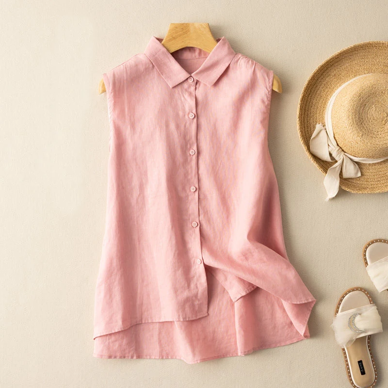 Casual Loose Cotton Linen Svel irt Women Summer Pure Color Slimming Top Commute Sle Regular Length Button Detail
Casual Loose Cotton Linen Svel irt Women Summer Pure Color Slimming Top Commute Sle Regular Length Button Detail