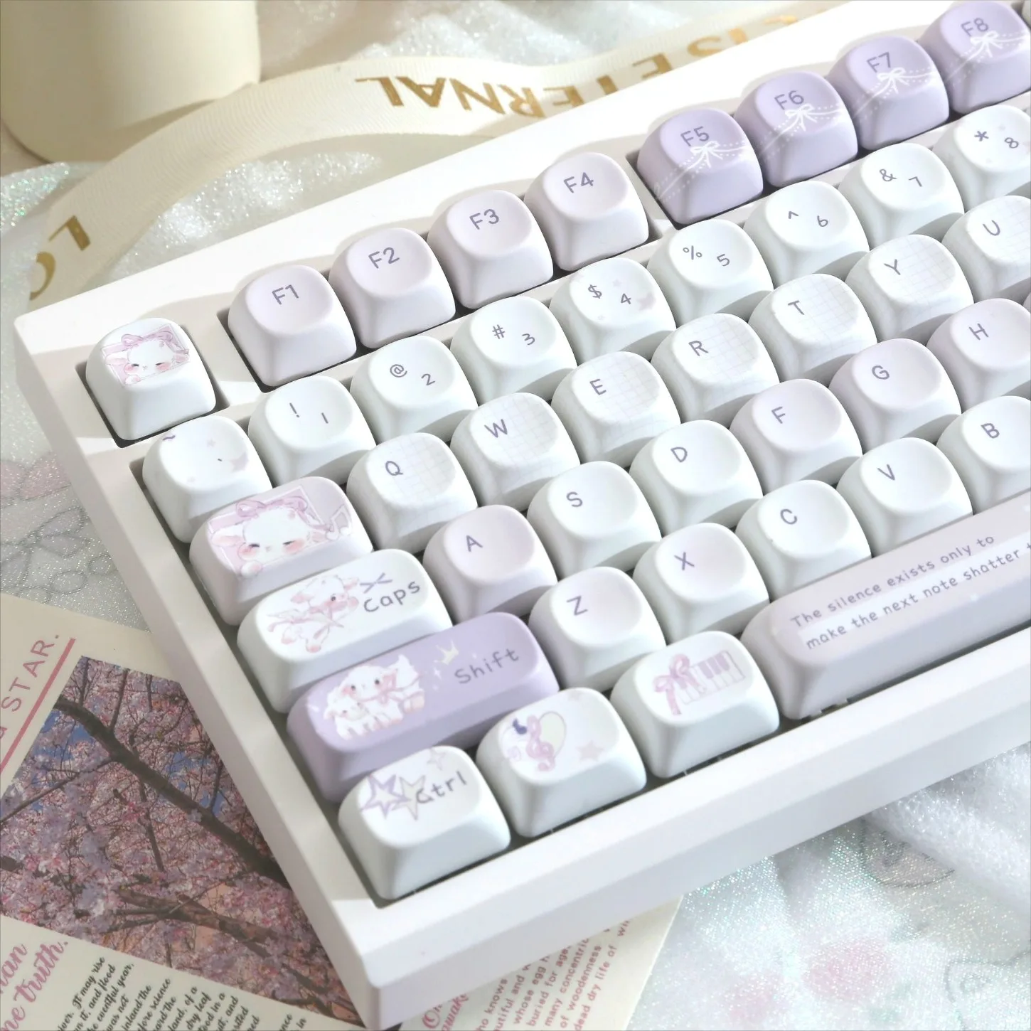131 Keys Light Purple Sheep PBT Keycaps MOA Profile Cute Cartoon Keycaps for 60-108 Mechanical Keyboard Girls
131 Keys Light Purple Sheep PBT Keycaps MOA Profile Cute Cartoon Keycaps for 60-108 Mechanical Keyboard Girls