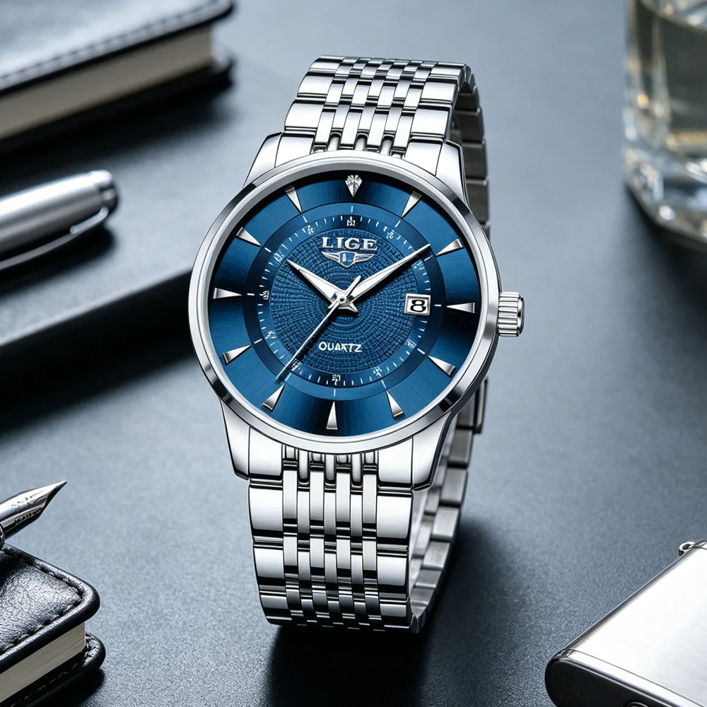 LIGE Luxury Brand Man Watch 3ATM Waterproof Luminous Date Men's Quartz Wristwatch Stainless Steel Fashion Sports Men Watches
LIGE Luxury Brand Man Watch 3ATM Waterproof Luminous Date Men's Quartz Wristwatch Stainless Steel Fashion Sports Men Watches