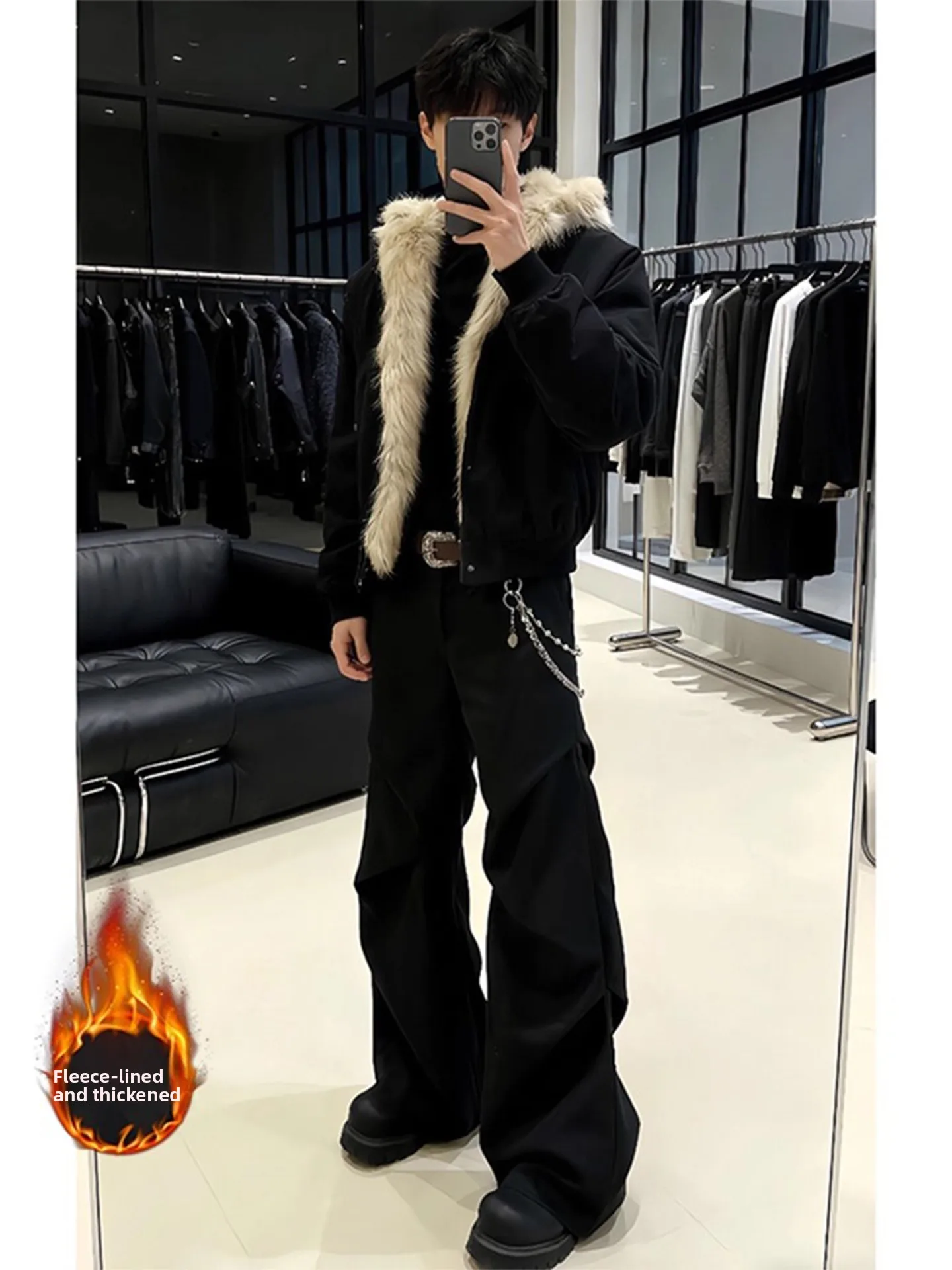 Мужские зимние брюки с плиссировкой и подкладкой, широкие, с высокой талией, повседневные, в американском стиле, для офиса
Мужские зимние брюки с плиссировкой и подкладкой, широкие, с высокой талией, повседневные, в американском стиле, для офиса