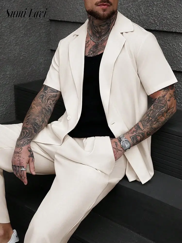 Fashionable Mens Solid Color Suits Spring Summer Casual Short Sleeve Shirt And Shorts Two Piece Sets Vintage Men Loose Sets
Fashionable Mens Solid Color Suits Spring Summer Casual Short Sleeve Shirt And Shorts Two Piece Sets Vintage Men Loose Sets