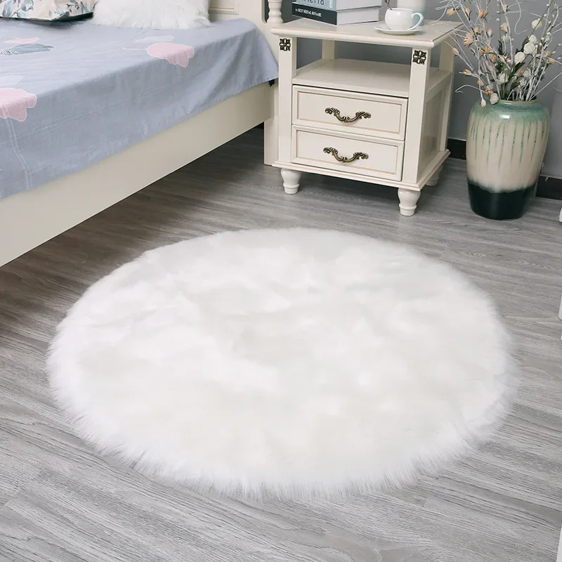 Длинные волосы, круглый ковер, коврик для гостиной, имитация шерсти, компьютерный стул, Мао Мао, спальня, дом, прикроватная тумбочка, белый цвет 
Длинные волосы, круглый ковер, коврик для гостиной, имитация шерсти, компьютерный стул, Мао Мао, спальня, дом, прикроватная тумбочка, белый цвет