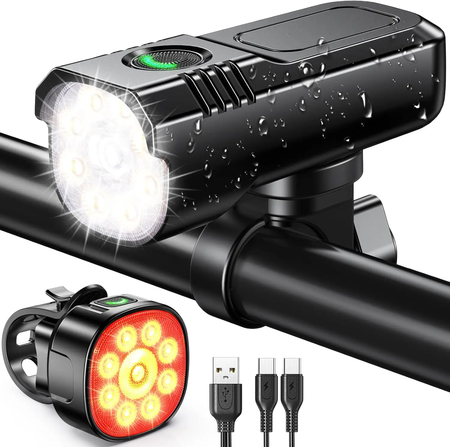 1000LM Super Bright Bike Lights Set, USB-C Rechargeable, IP65 Waterproof, 8+7 Modes for Night Riding
1000LM Super Bright Bike Lights Set, USB-C Rechargeable, IP65 Waterproof, 8+7 Modes for Night Riding