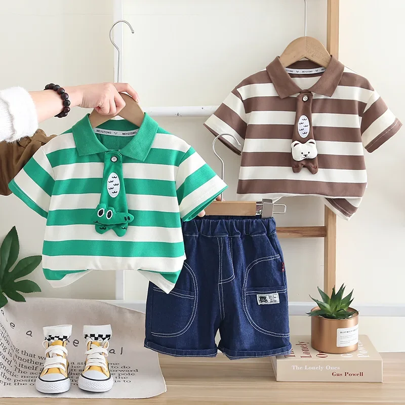 New Summer Baby Clothes Set Children T-Shirt Shorts 2Pcs/Sets Kids Boys Clothing Infant Striped Cotton Costume Toddler Tracksuit
New Summer Baby Clothes Set Children T-Shirt Shorts 2Pcs/Sets Kids Boys Clothing Infant Striped Cotton Costume Toddler Tracksuit