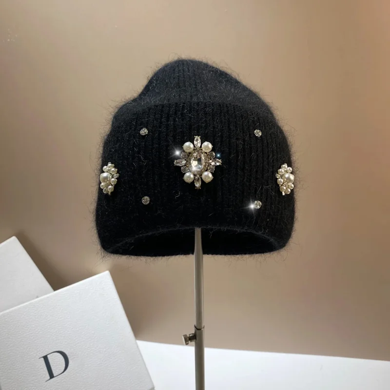 New Retro Palace Pearl Women's Winter Hat Rabbit Fur Knitted Beanie Diamond Hat Warm Wool Skull Hat
New Retro Palace Pearl Women's Winter Hat Rabbit Fur Knitted Beanie Diamond Hat Warm Wool Skull Hat