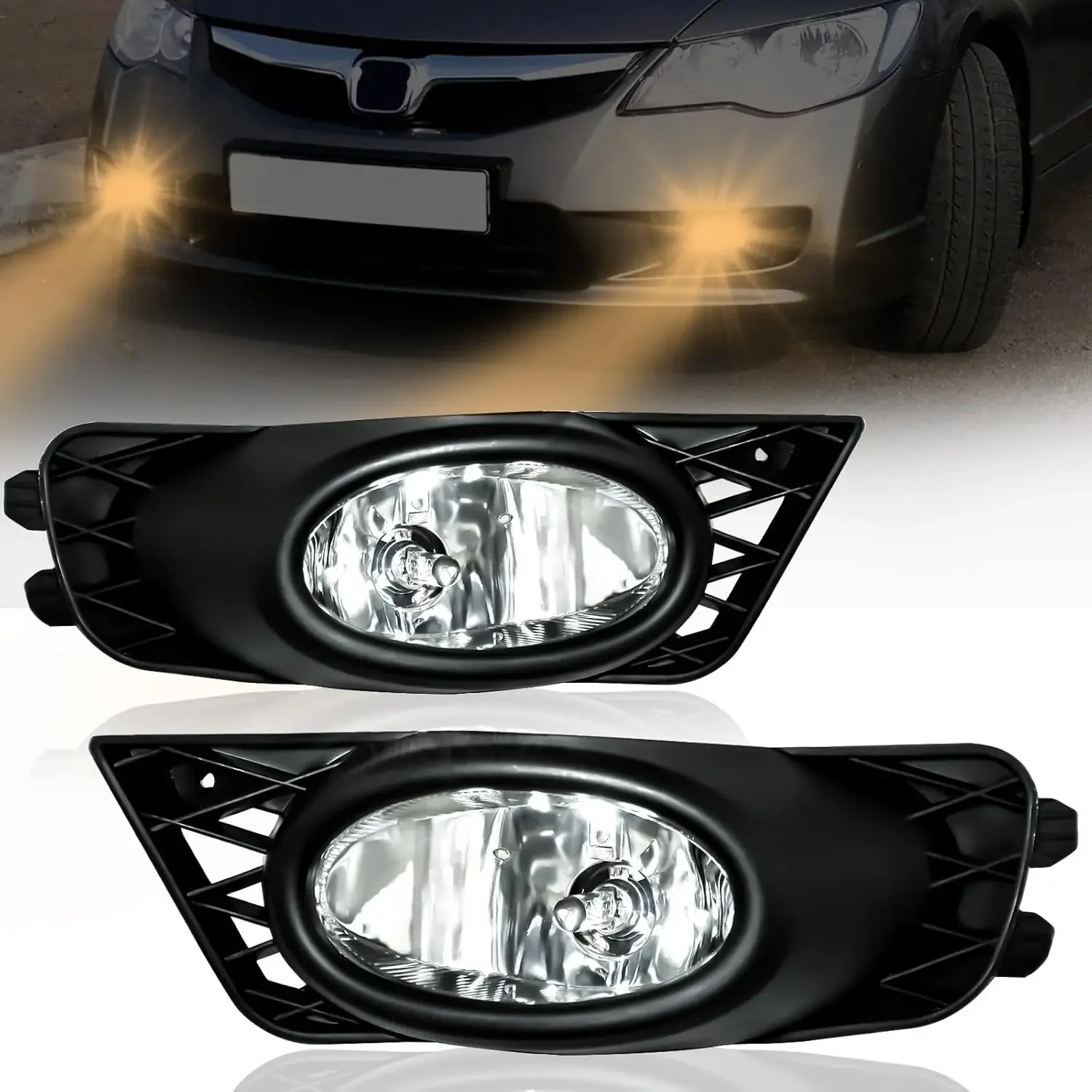 Halogen Fog Lights For Honda Civic Sedan 4 Door 2009 2010 2011 Front Bumer Driving Fog Lamps Replacement With Wiring Harness
Halogen Fog Lights For Honda Civic Sedan 4 Door 2009 2010 2011 Front Bumer Driving Fog Lamps Replacement With Wiring Harness