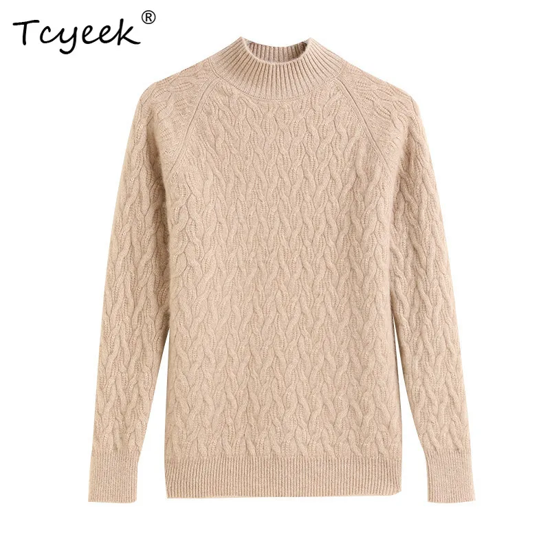 Tcyeek,35% Cashmere 65% Wool Elegant Sweater, Women Mock Neck Thicken, Lazy Casual Loose Sweater, 2024 Fall Winter T47957QC
Tcyeek,35% Cashmere 65% Wool Elegant Sweater, Women Mock Neck Thicken, Lazy Casual Loose Sweater, 2024 Fall Winter T47957QC