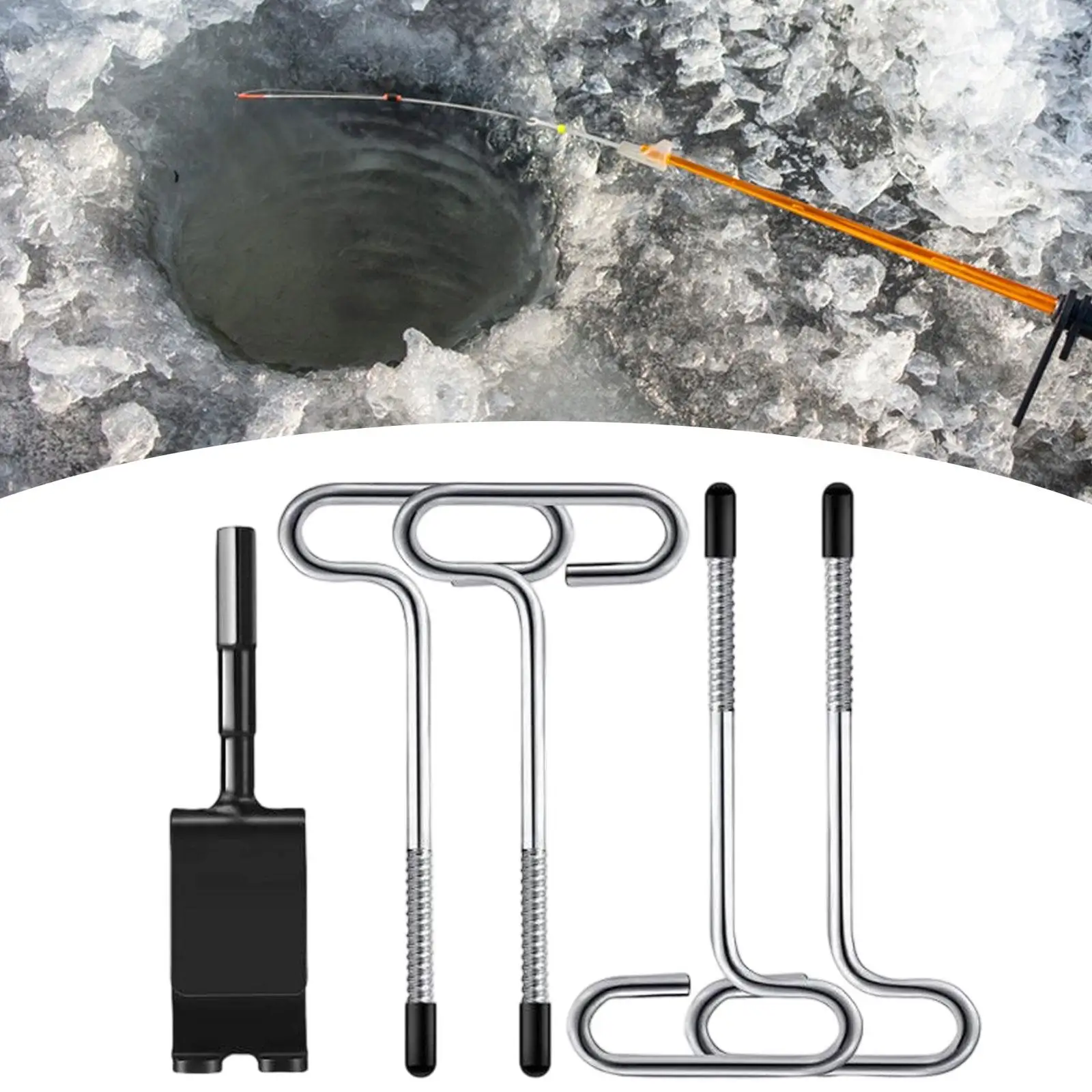 Ice Anchor Drill Adapter Kit, with 4Pcs Ice Fishing Stake Nails, Ice Anchor Tools for Ice Insert Sewing,Night Fishing,Camping
Ice Anchor Drill Adapter Kit, with 4Pcs Ice Fishing Stake Nails, Ice Anchor Tools for Ice Insert Sewing,Night Fishing,Camping