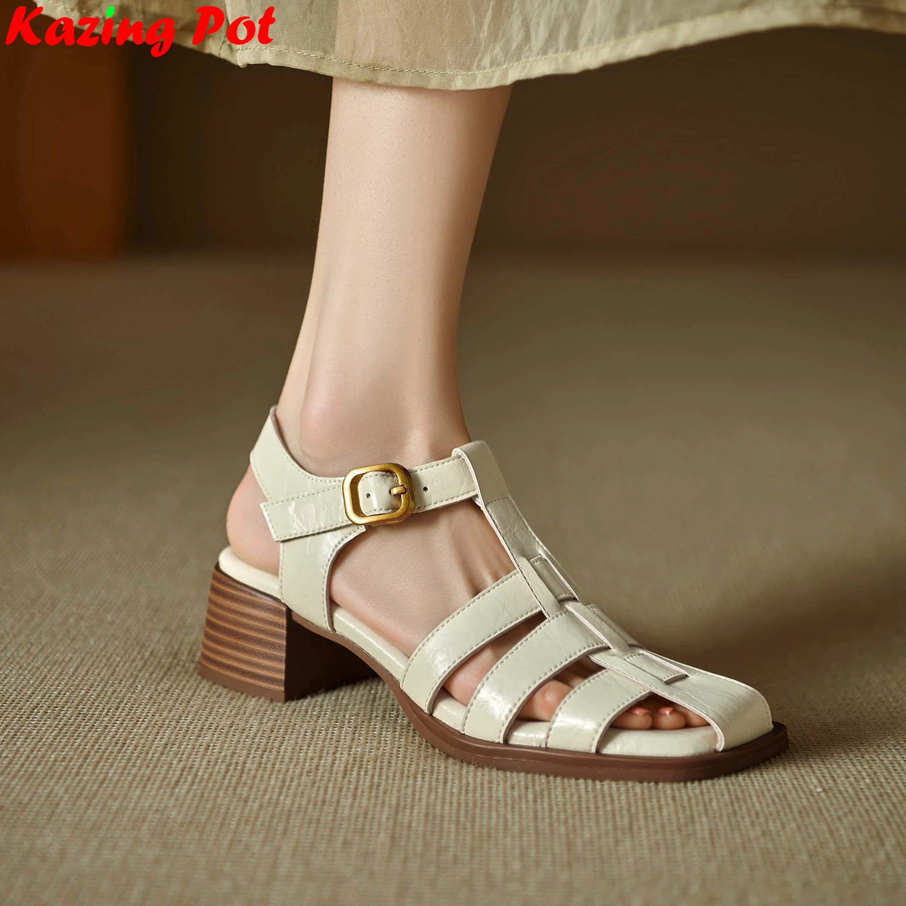 Plus Size 34-41 Cow Leather Peep Toe Summer Shoes Med Heels Buckle Strap Elegant Vacation Retro Concise Ins Modern Women Sandals
Plus Size 34-41 Cow Leather Peep Toe Summer Shoes Med Heels Buckle Strap Elegant Vacation Retro Concise Ins Modern Women Sandals