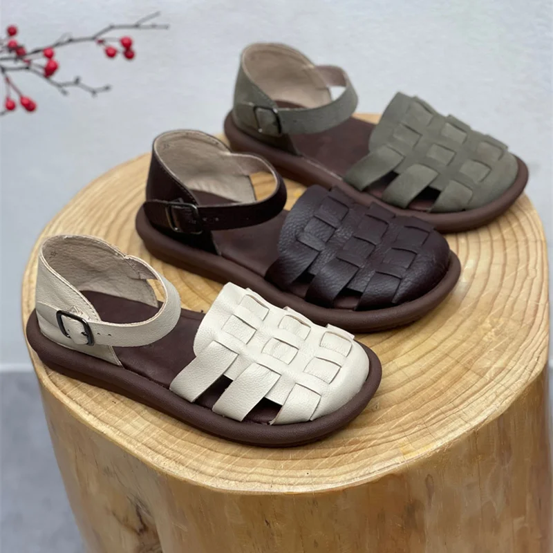 Summer 2025 New Retro Artistic Handmade Genuine Leather Women's Shoes Buckle Flat Casual Sandals
Summer 2025 New Retro Artistic Handmade Genuine Leather Women's Shoes Buckle Flat Casual Sandals