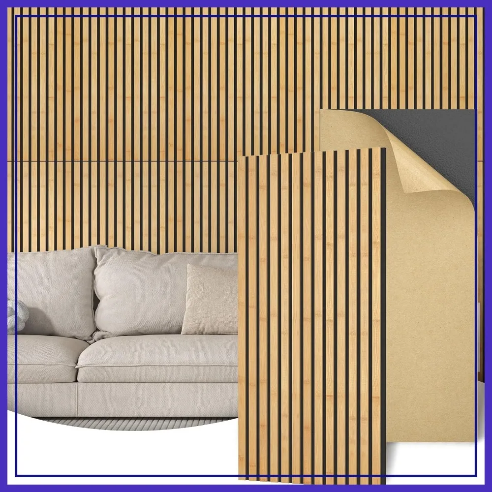 Bamboo Acoustic Panels 4-Pack, 43.3x20.47in, Self-Adhesive Sound Absorbing for TV Wall, Home Decor
Bamboo Acoustic Panels 4-Pack, 43.3x20.47in, Self-Adhesive Sound Absorbing for TV Wall, Home Decor