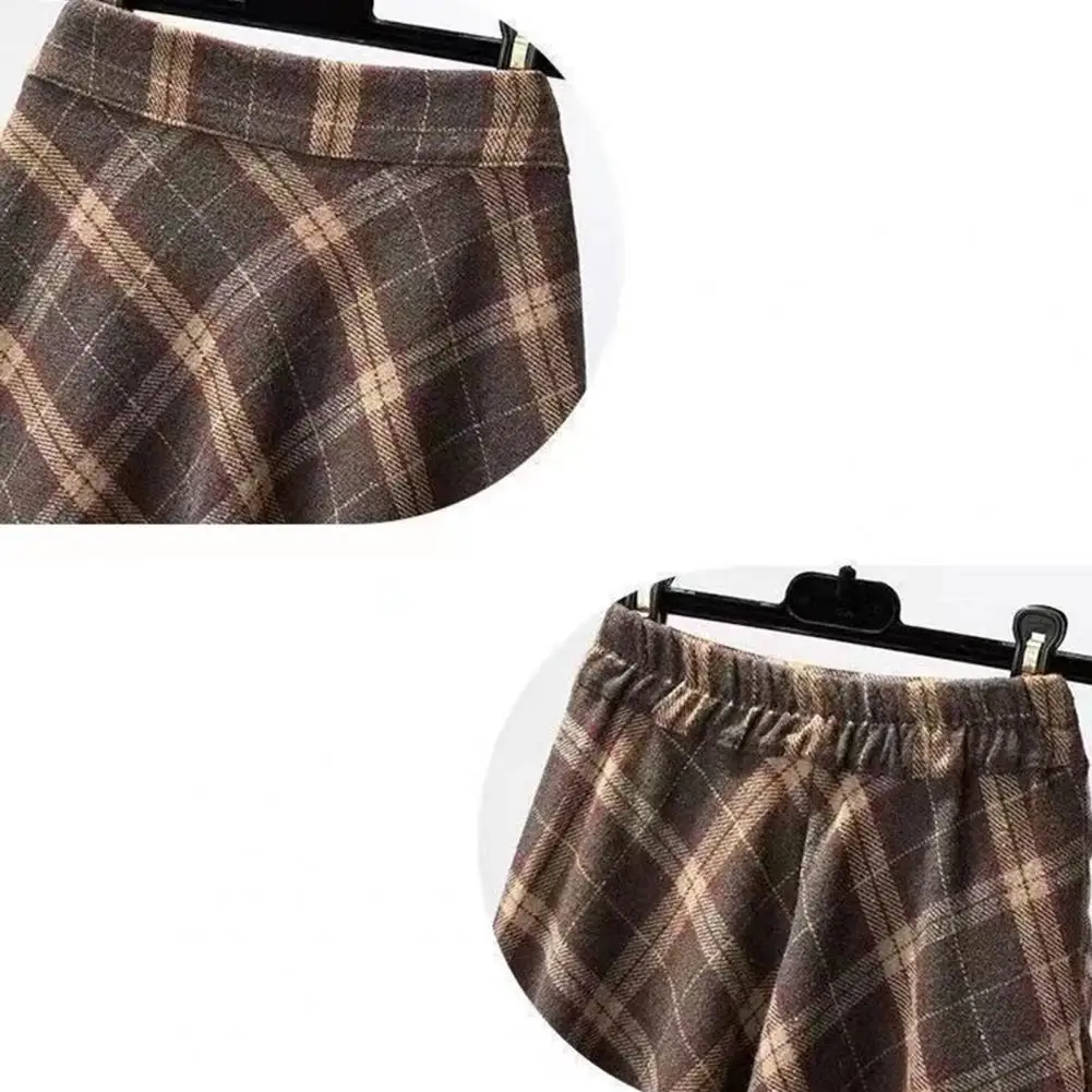 Retro Mid-length Skirt High-waisted A-line Skirt Plaid Print A-line Midi Skirt with High Elastic Waist Thick Warm Soft for Fall
Retro Mid-length Skirt High-waisted A-line Skirt Plaid Print A-line Midi Skirt with High Elastic Waist Thick Warm Soft for Fall
