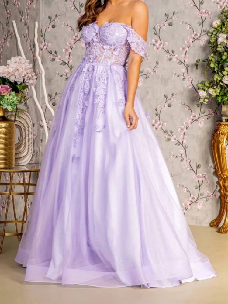 Elegant Lavender Prom Dresses Cap Sleeve Lace Tulle A Line Long Women Wedding Party Dress Formal Evening Gown Special Occasion
Elegant Lavender Prom Dresses Cap Sleeve Lace Tulle A Line Long Women Wedding Party Dress Formal Evening Gown Special Occasion