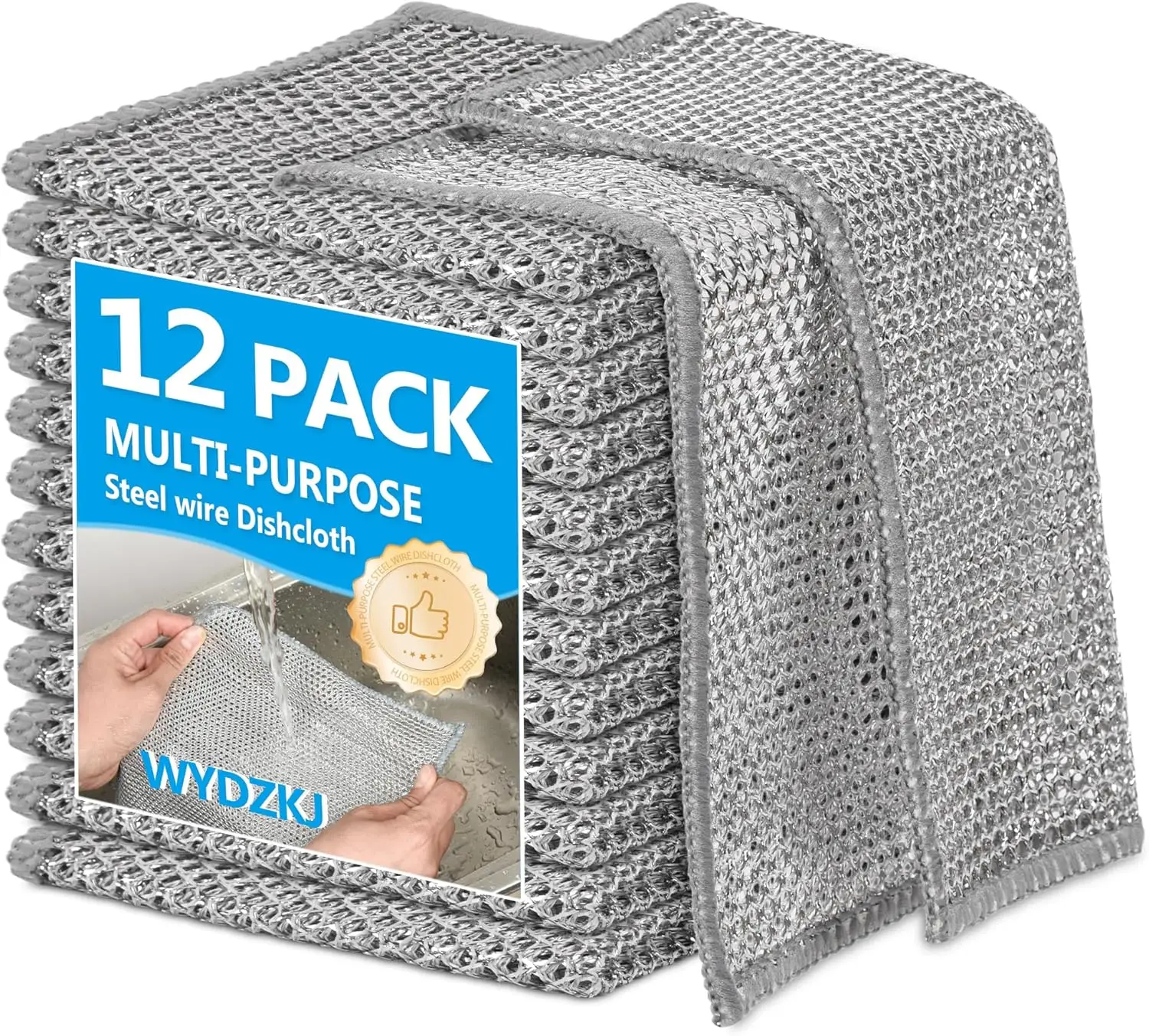 12 Pack Multipurpose Wire Dishwashing Rags, Upgrade Non Scratch Dishcloth, Silver Mesh Cleaning Cloths for Kitchen Stove Oven
12 Pack Multipurpose Wire Dishwashing Rags, Upgrade Non Scratch Dishcloth, Silver Mesh Cleaning Cloths for Kitchen Stove Oven